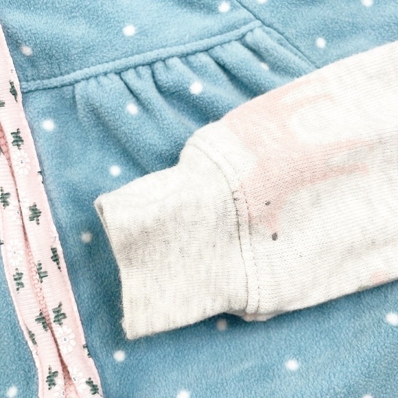 Carter's fox print fleece zip up jumpsuits with hoods - Picture 2 of 5